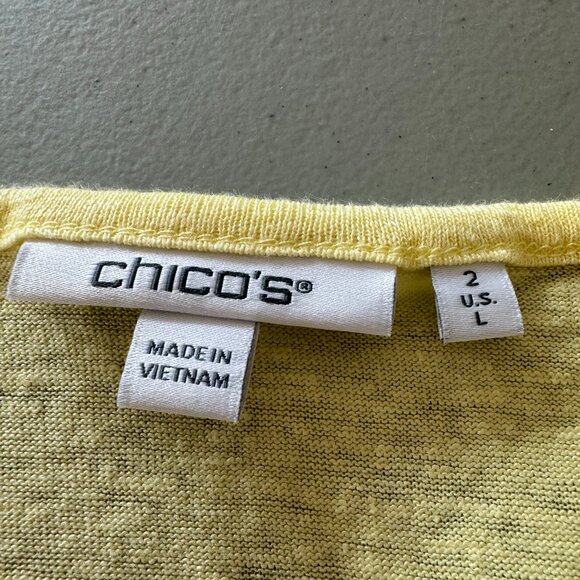 Chico’s Linen Pintuck Detail Top – Size 2 (U.S. L) - Picture 6 of 7
